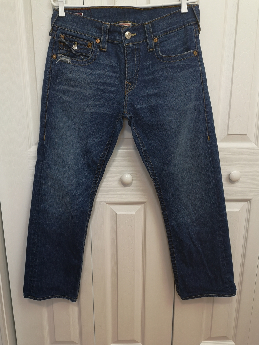 True Religion Ricky Straight Leg Unisex Jeans Made In USA Size 32